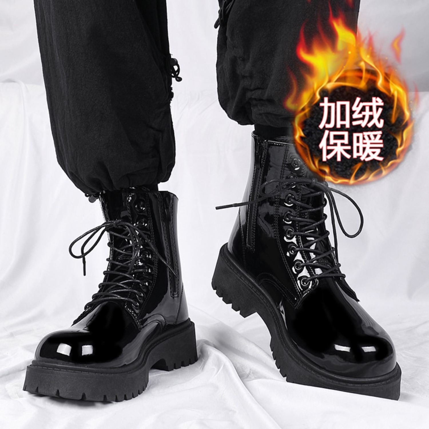 Men Shoes Everyday - Men's warm plush high-top boots winter