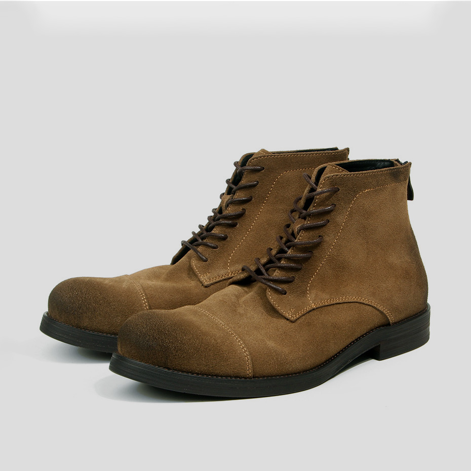 Men'S Shoes Brogues - EAGSITY suede cow leather vintage Men