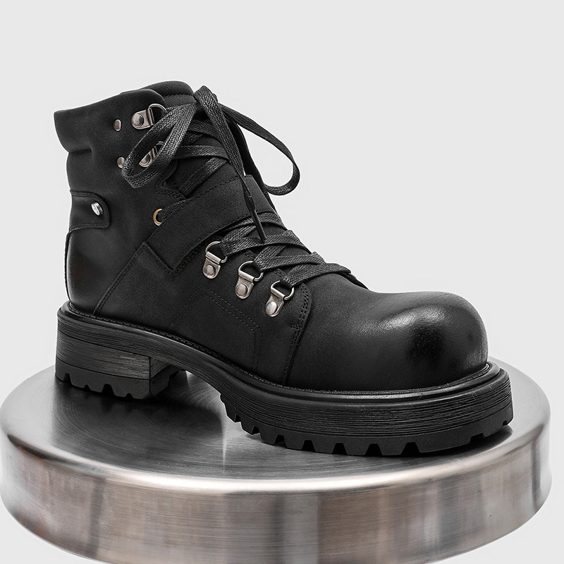 Brand Men Leather Boots Motorc - Men'S Shoes Top Brands recension och pris