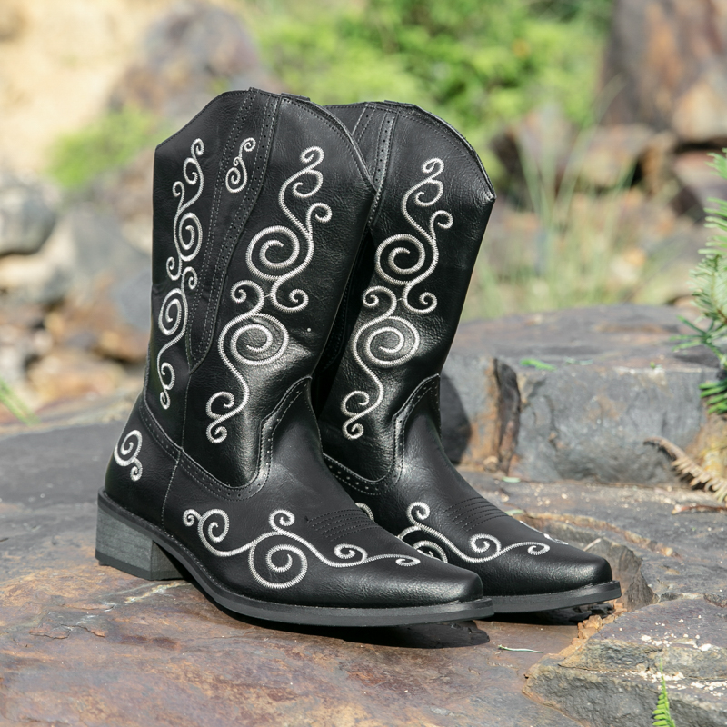 Men Embroidered Western Boots  - Men Shoes Classic recension och pris