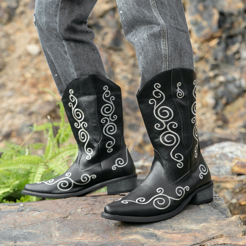 Men Embroidered Western Boots  - Men Shoes Classic recension och pris