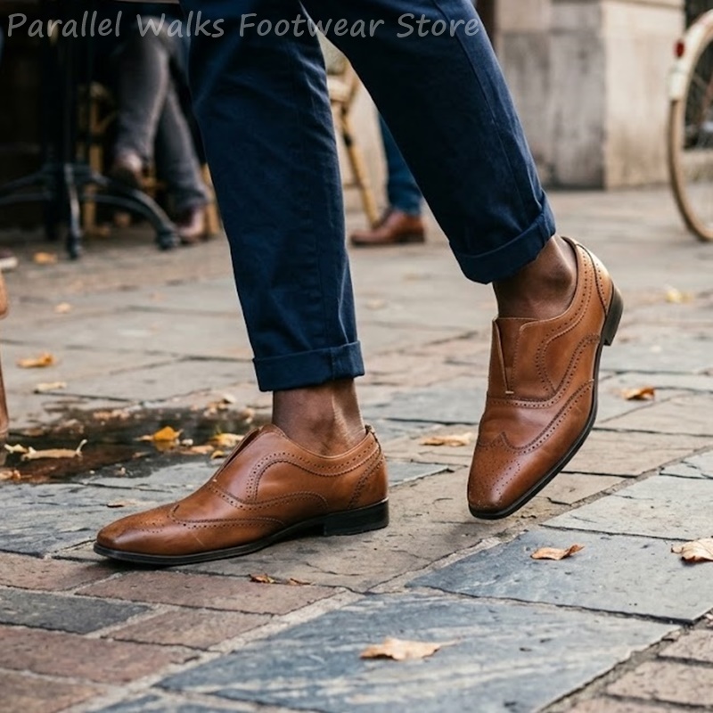 Mens Brown Leather Brogue Shoe - Men'S Shoes Brogues recension och pris
