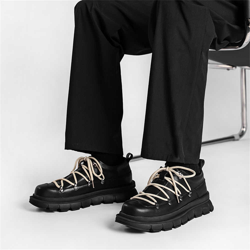 Laced Thick Heeled Sports Boot - Men Shoes Name recension och pris